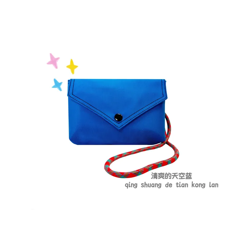 九九月设计师款时尚潮牌中号单肩信封包蓝色