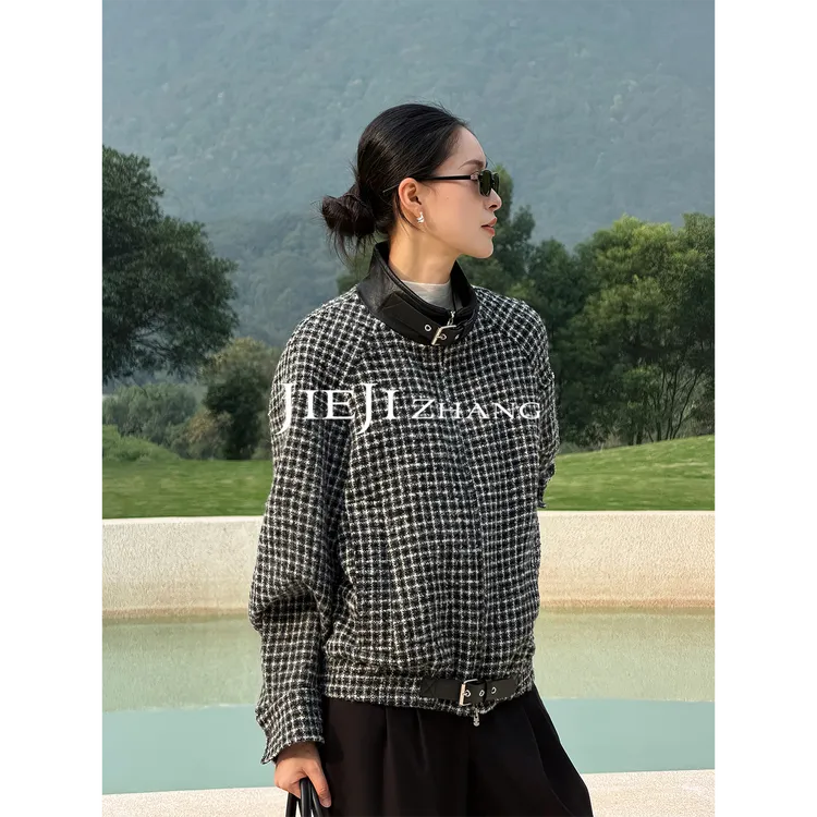 满目ManMu 【张琪专属】高级定制秋季时尚百搭羊毛格子外套350720