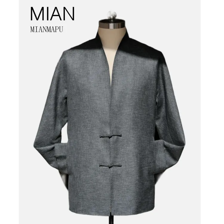 定制新中式汉朝男深衣襜褕接待贵客改良版男装商务复古深衣中国风