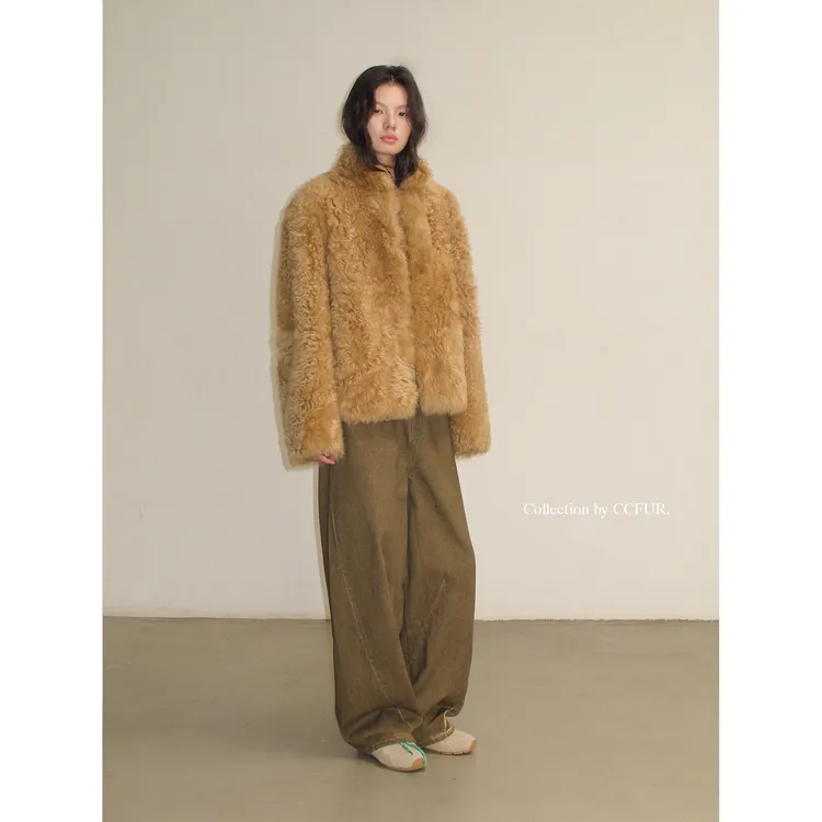 CC皮草 CCFUR CCFURS 小立领进口托卡皮毛一体 雪映流光 S1255