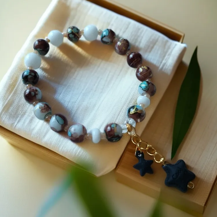 合金琉璃手链 A04-1原创手链深咖啡休闲百搭朋克风（共8款可选）