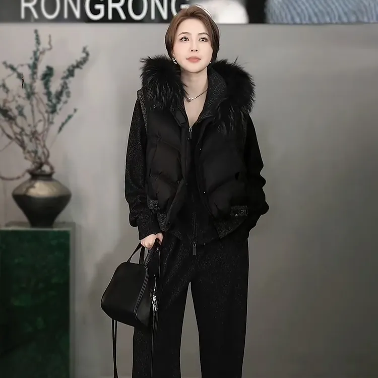 溶溶【超柔轻暖】RONGRONG 90白鹅绒无胆防绒休闲马夹羽绒服7016-1