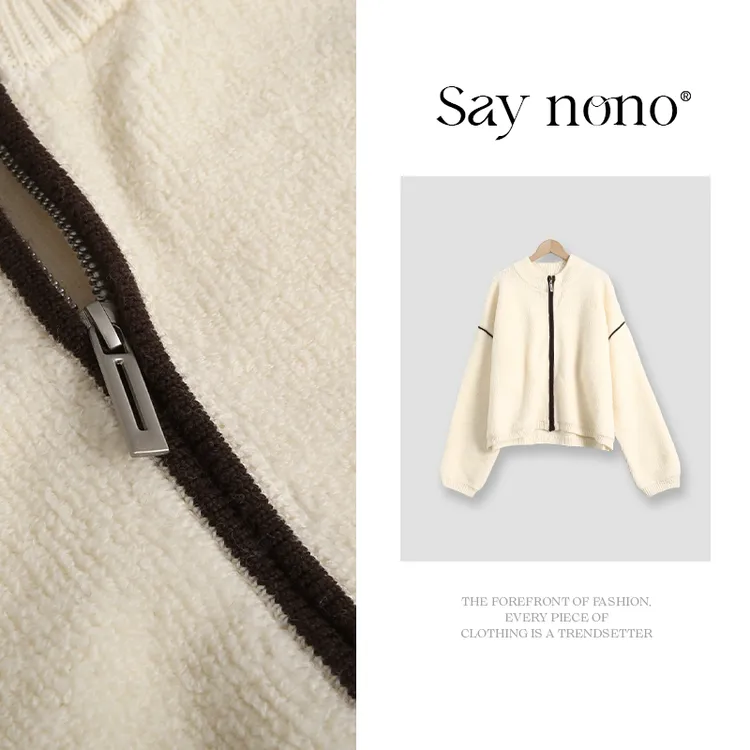 懒猫nono│Saynono 冬日开场 重磅全羊毛宽松拉链外套/XXBKp23