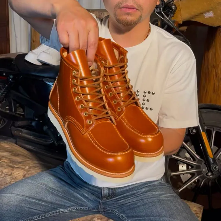 瑕疵款工装靴阿美咔叽风工装鞋