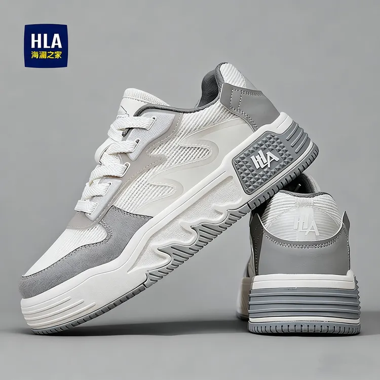 HLA/海澜之家鞋子男2025秋季新款网面防臭休闲鞋潮流百搭运动板鞋