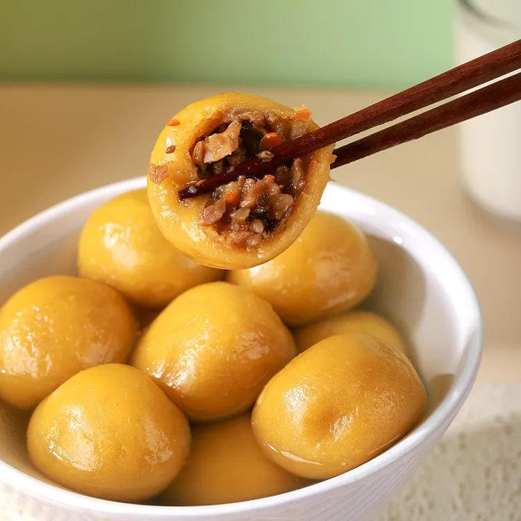 温州特产纯手工新鲜番薯肉丸子营养早餐皮薄馅多370g*2盒京东包邮