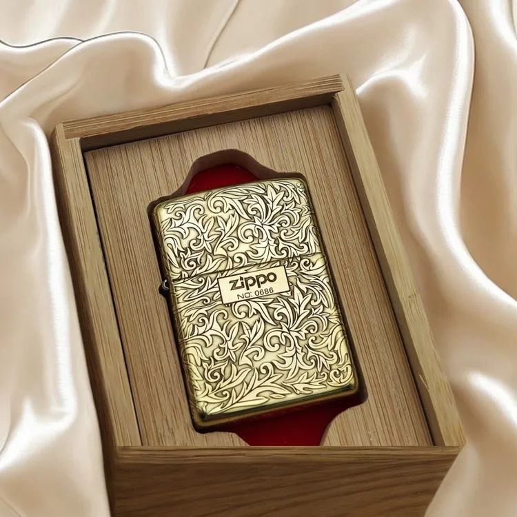 zippo打火机正版黄铜盔甲唐草中标防风之宝情人节礼物DYJ1