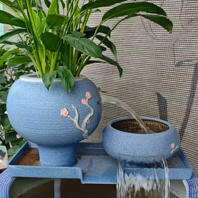 楚汉听香优中号组合一体48瀑布流水古法养鱼过滤增氧种绿植造景