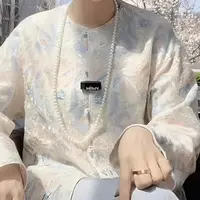 115蓝色刺绣国风外套