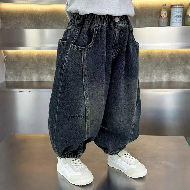 男童牛仔裤裤子秋冬款2025新款儿童男孩秋款童裤春装宝宝运动长裤