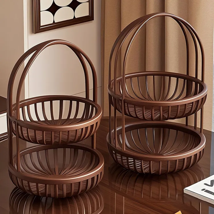 水果盘分层轻奢桌面茶几客厅家用高档高颜值点心干果零食摆放盘