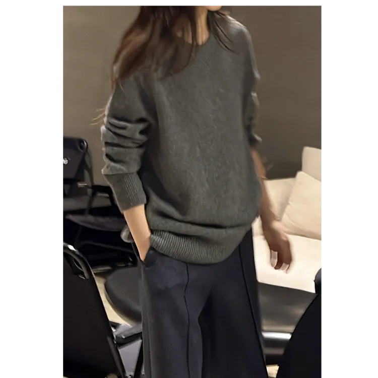 Z.blues【热爱秋冬的理由】秋冬慵懒风长袖纯羊绒针织衫YZALM2098