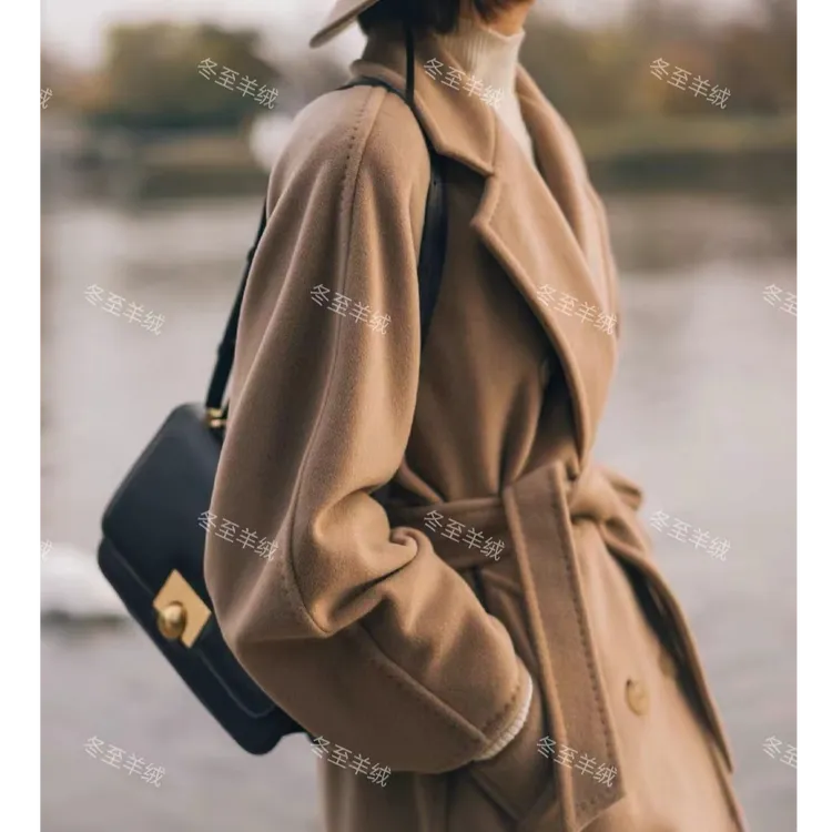 【大女主801】【801长款大衣】真正小山羊绒双面呢纯羊绒801长款大衣