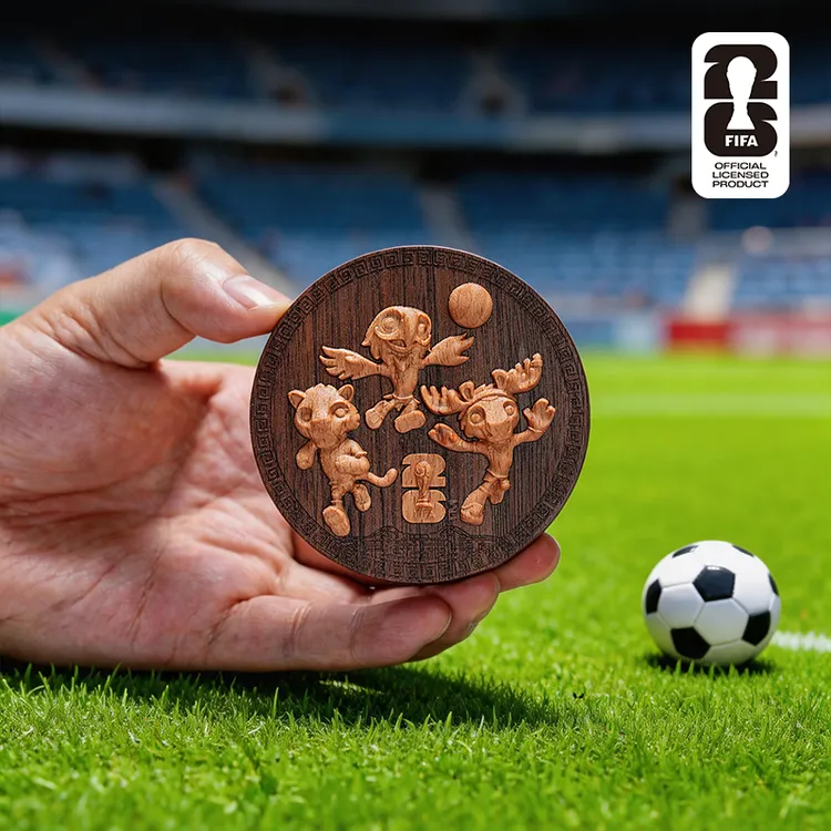 2026FIFA世界杯官方授权【冰箱贴】黄杨木雕磁吸冰箱贴非遗手工艺