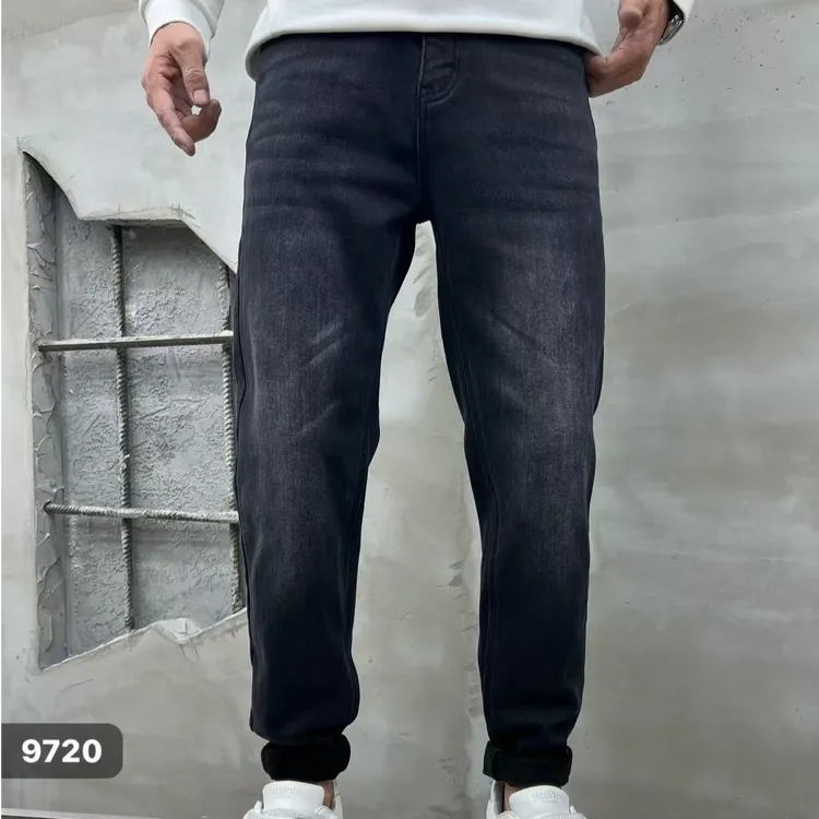 （加绒）9720黑灰经典修身弹力百搭高品高弹小直筒牛仔裤