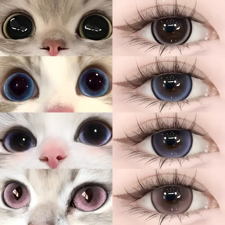 眸可【日抛30片】牛奶珍宝珠自然大直径美瞳猫猫眼深邃水润隐形眼镜