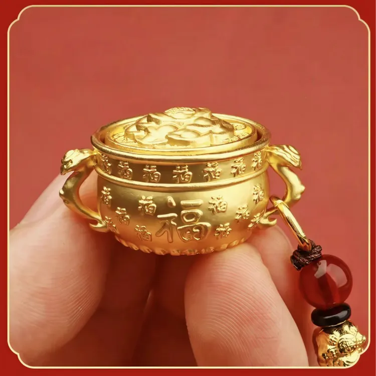 十二生肖聚宝盆钥匙扣挂件转转钥匙挂件创意礼品十二生肖