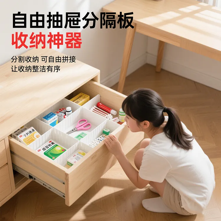 日式简约分格收纳SN-01整理隔板衣柜整洁储物分格文胸袜子分隔板