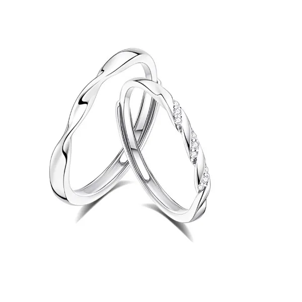 铜合金戒指 可定制刻字莫比乌斯环对戒轻奢戒指情侣时尚小众简约 