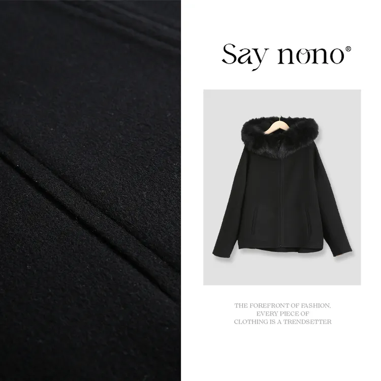 懒猫nono│Saynono 全绵羊毛狐狸毛领上衣外套/HYGZ241129