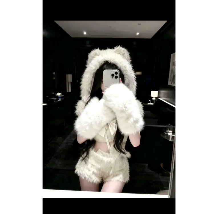 法式小香风慵懒休闲时尚设计感修身上衣高腰显瘦短裤套装女2025秋