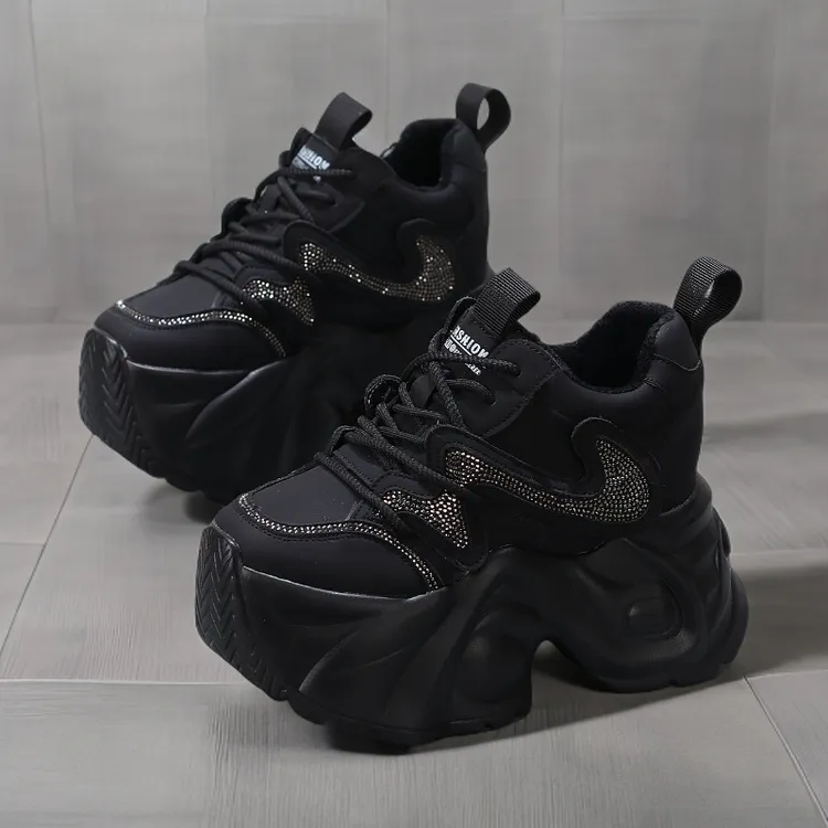 超高跟12-14CM厚底老爹鞋内增高女鞋秋冬新款时尚百搭潮款休闲鞋