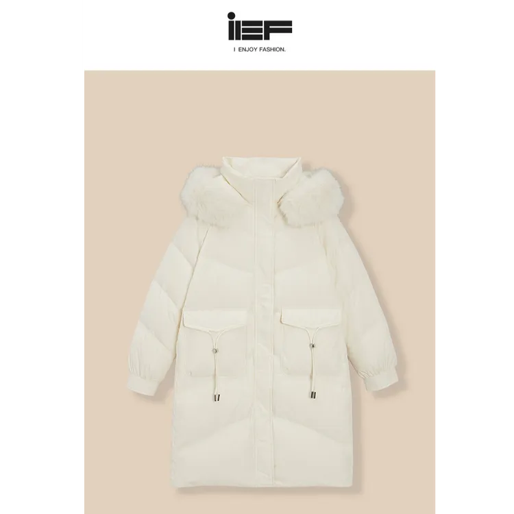 IEF/爱依服2025冬季新款简约羽绒别致中长外套流光风