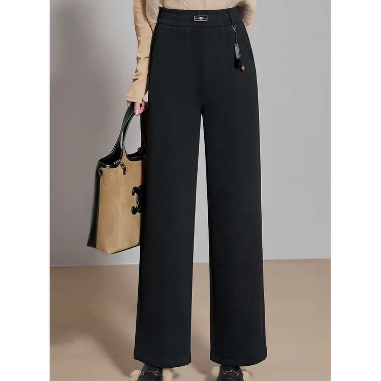 小施家南韩气质高端松紧腰羊绒烟管裤2637