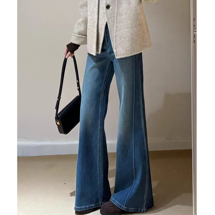 2026新款高腰显瘦不贴腿马蹄喇叭裤胖MM必入款遮肉