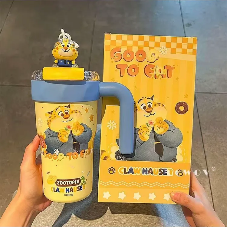 迪士尼史迪仔大容量上班学生保温杯吸管杯高颜值女生日圣诞礼物