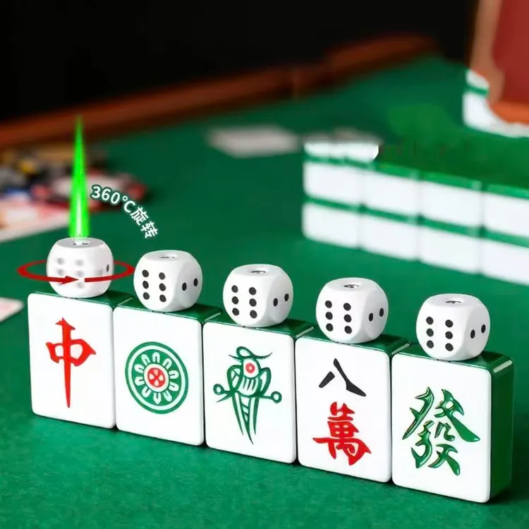 个性旋转黑 A骰子麻将解压把玩创意禄焰新潮防风打火机礼物送男友