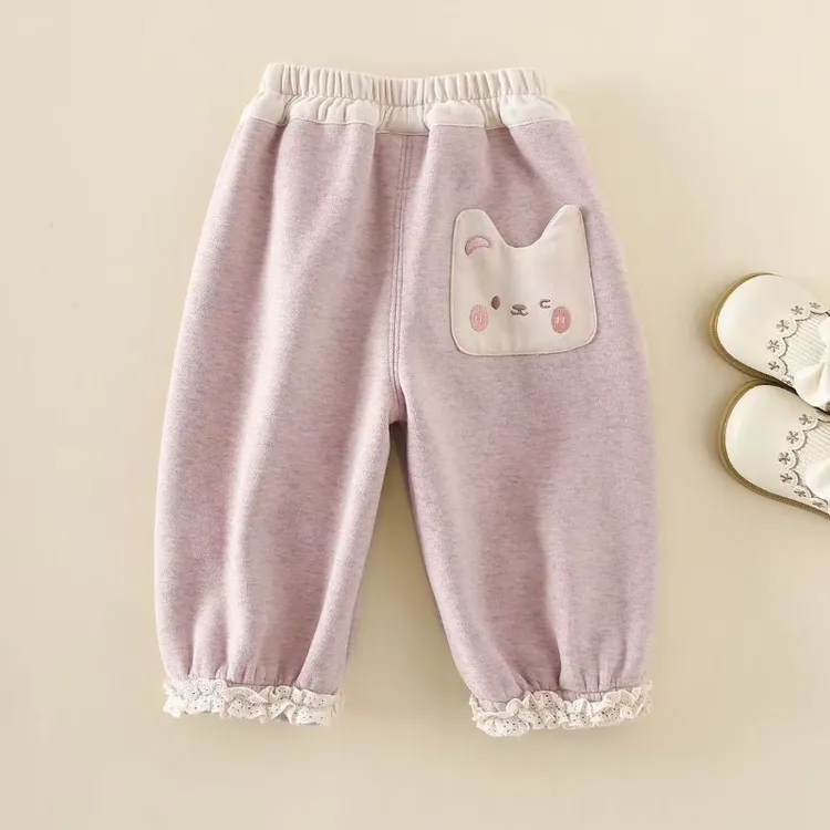 女童2025新款童装洋气儿童秋冬裤子宝宝加绒休闲裤卫裤束脚