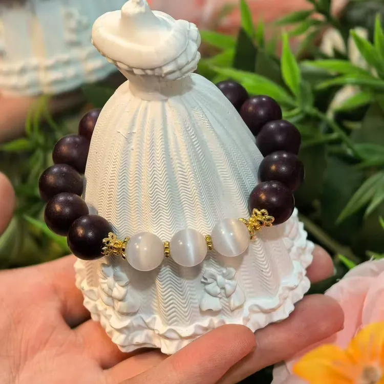 墨红玫瑰酸枣仁药香珠，轻养生，安神助眠、新年自用送礼，可定制