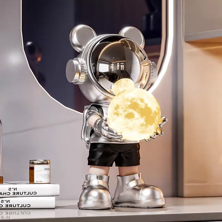 家居客厅电视柜装饰品好物宇航员太空人床头月球灯氛围感酒柜摆件