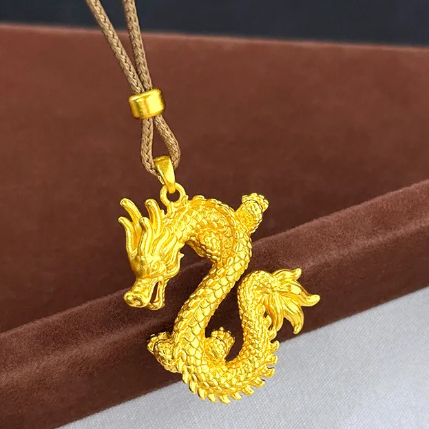 铜合金项链 小师妹 爆款金龙吊坠 本命年飞龙在天生肖龙挂坠