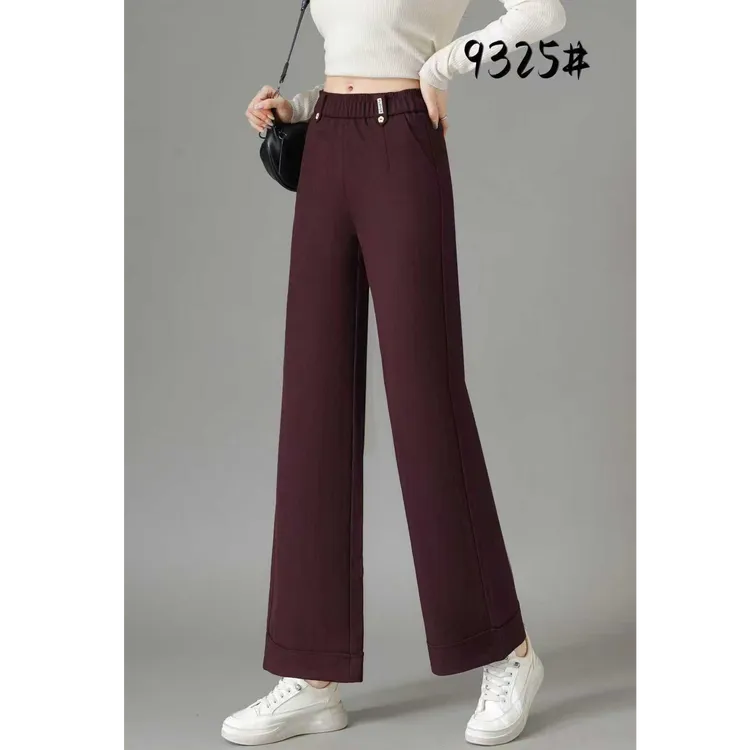 9325早秋新款显瘦女士直筒薄款百搭休闲裤长93左右