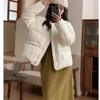 韩版休闲宽松圆领短款面包羽绒服5418
