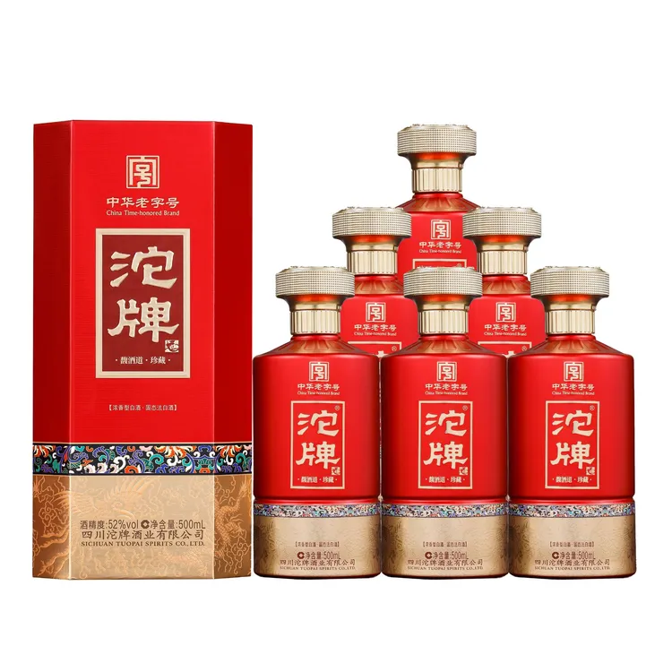 沱牌珍藏浓香型纯粮食优级白酒送礼宴请婚宴固态法52度500ml*6瓶