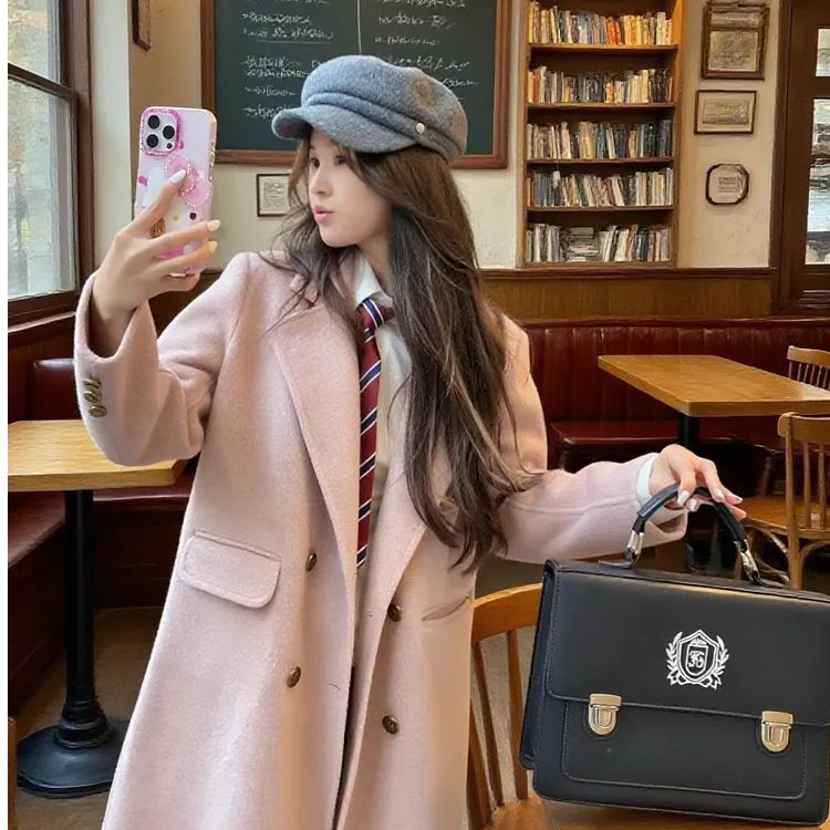 【新KAIROS.澳毛DJ】英伦学院风高级时尚长款羊毛大衣秋冬大衣20276