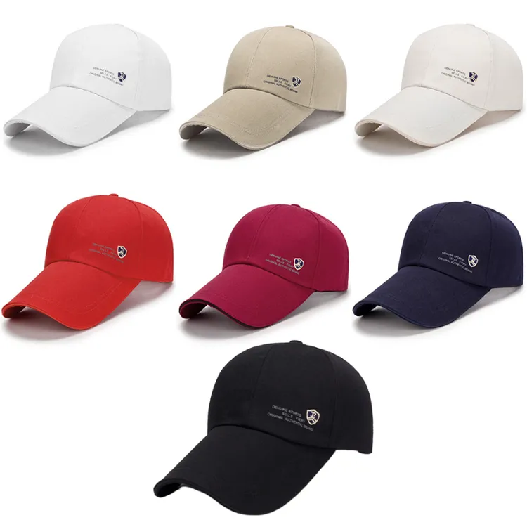 夏季加长檐防晒棒球帽男女户外鸭舌帽钓鱼帆布太阳帽