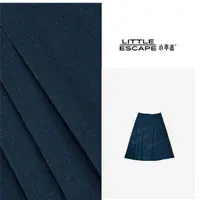 小乖逃早秋上新!压褶灰色半裙百褶收腰中长半裙时尚半身裙N95173