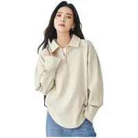 对白美式设计感拉链翻领卫衣宽松流行上衣 DYZB-DDA025