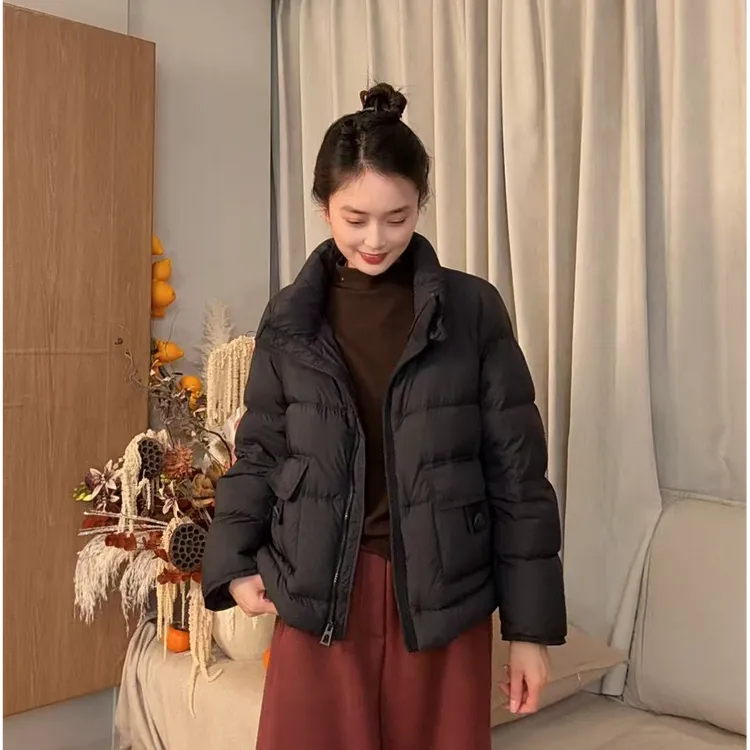 89210-冬季拉链90鸭绒休闲羽绒服常规长袖保暖韩版百搭时尚