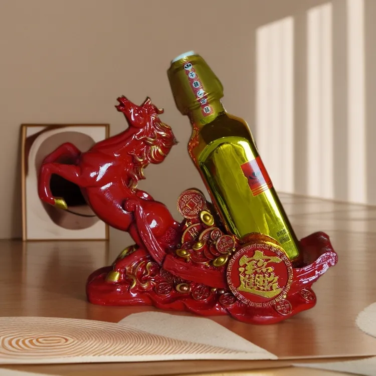 创意手工玄关酒托，国风喜庆酒托摆件摆设中式结婚家用工艺品新房