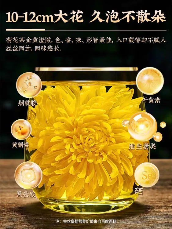 特级金丝皇菊菊花茶大朵菊花红枸杞茶新花头茬金银花黄菊花