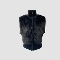 针织烫钻皮毛马甲  外套设计款时尚休闲小众气质