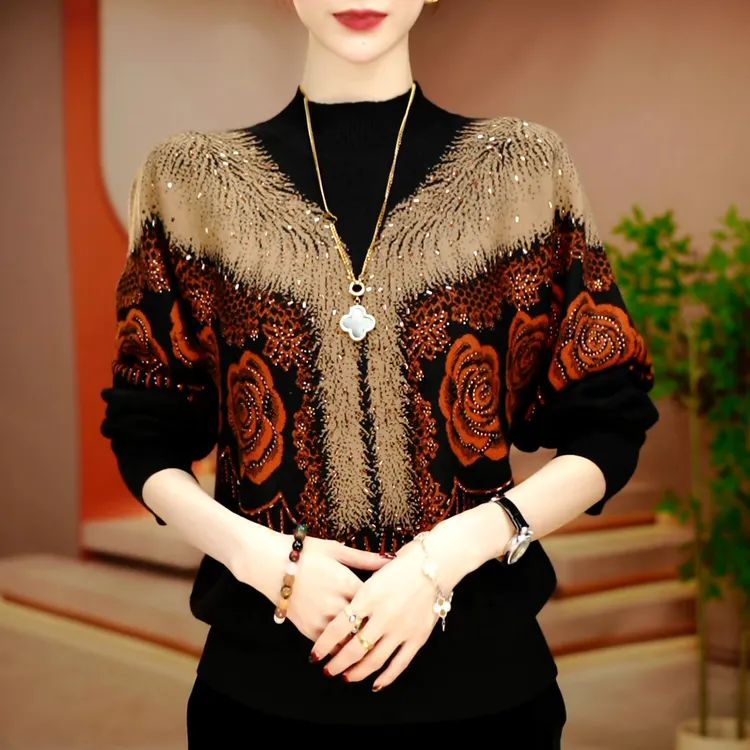 A251106-秋冬新款抗起球针织羊毛衫减龄洋气宽松女士气质时尚