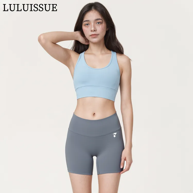 LULUISSUE｜格雷灰纯色健身提臀速干骑行裤灰色女子外穿运动短裤
