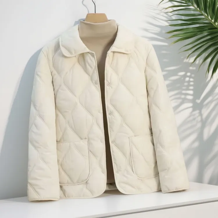 双线棉袄女款外套新款2026时尚保暖短款常规刺绣棉服女装百搭秋冬商品图