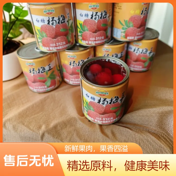 常果鲜312克4罐杨梅罐头酸甜水果罐头铁罐糖水莆田杨梅罐头